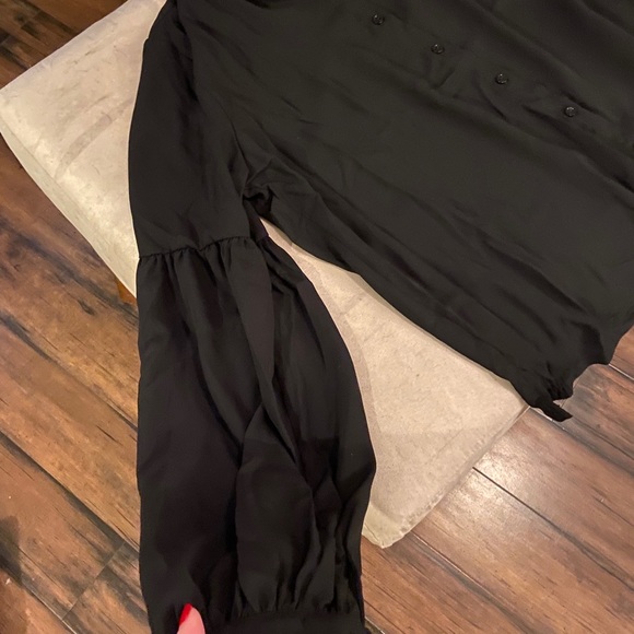 Free Generation Los Angeles Black Chiffon Blouse - Picture 7 of 8